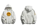 Men Hip Hop Hoodie Streetwear Sweatshirt Zipper Pocket Patches Hoodie 2023 Harajuku Cotton Fleece Hooded Pullover Grey White