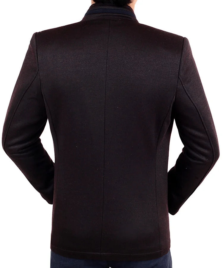 Autumn Winter Wool Coat Men Leisure Long Woolen Coats Men&#39;s Pure Color Business Casual Fashion Jackets Men Wool Overcoat Outwear