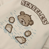 Men Hip Hop Streetwear Hoodie Sweatshirt Funny Bear Japanese Kanji Pul