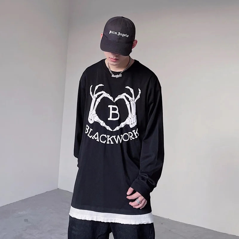 Gothic Streetwear – Hip Hop Streetwear Tshirt Mens Harajuku Skull Printed T Shir – Urban Streetwear for Men & Women