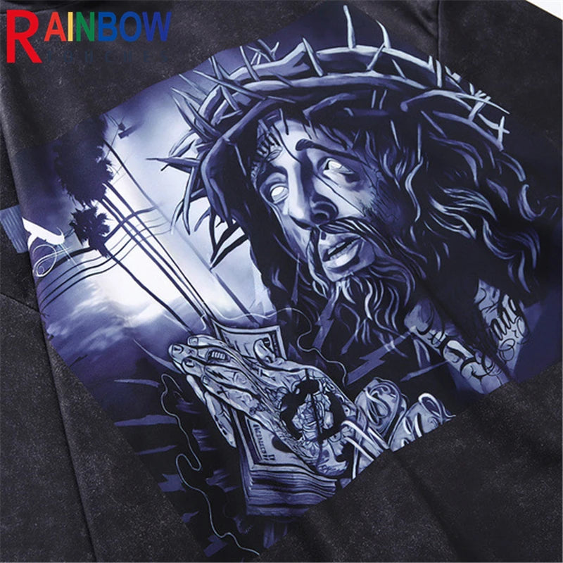 sadcore graphic tee featuring rainbowtouches hoodie men mage characters print vintage gothic outerwear styl high street fashion hip hop trendy unisex coats