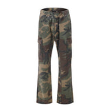 streetwear mens hip hop camouflage flare pants fashionable camo cargo pants male slim fit camouflage trousers women all match unique cargo style 5130