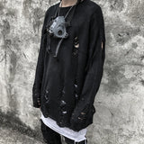 techwear flame knit sweater with structured oversized fit, ideal for cold streetwear layers, men’s streetwear clothing piece 