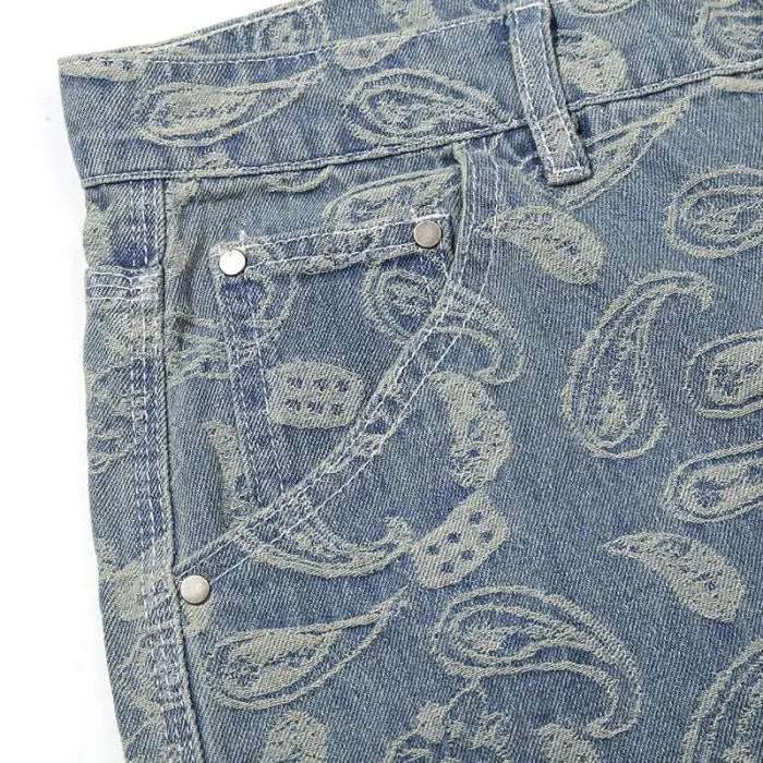 2 Pieces Sets Mens Fashion Embroidery Single Breasted Denim Jeans  Shirts and Straight Zipper Shorts Joggers Streetwear Sets