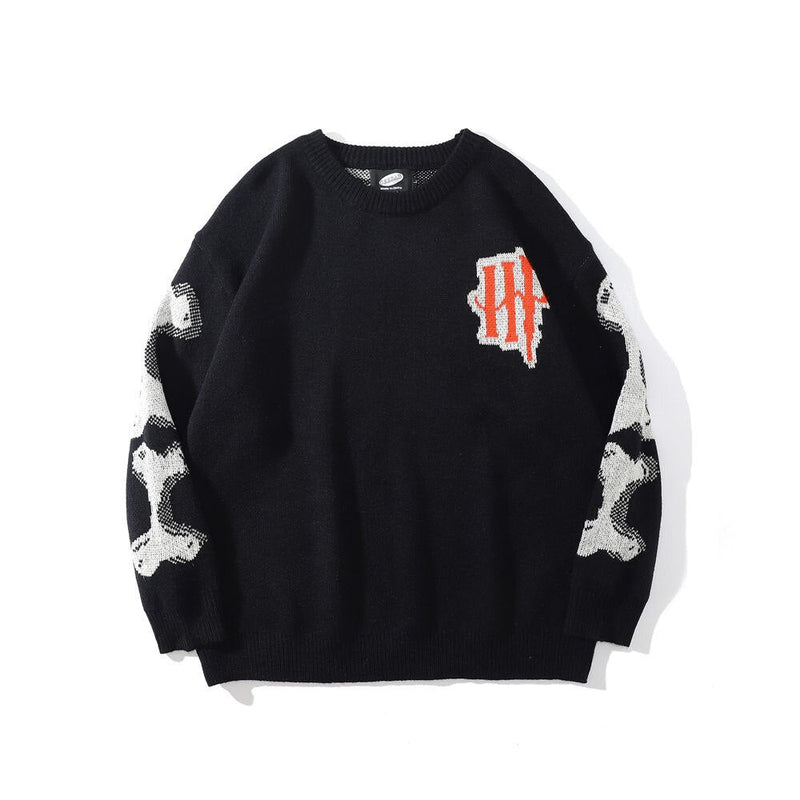 "Bone In" Unisex Men Women Streetwear Graphic Sweater Daulet Apparel