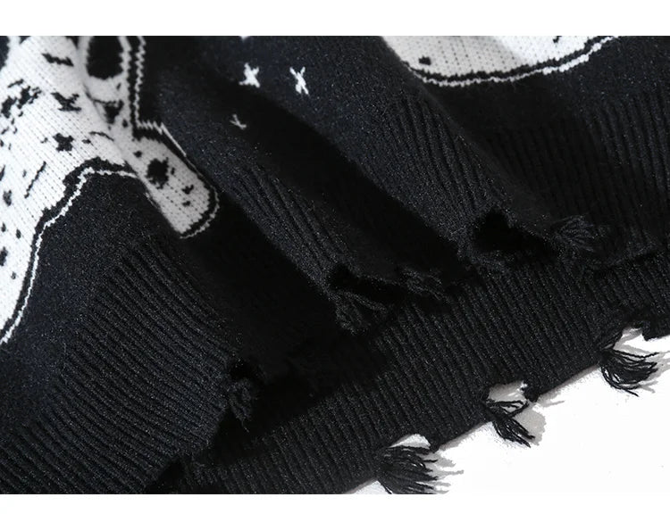 varsity flame pullover for men with bold graphic knit design, perfect for 2025 fashion, street fashion menswear trend for sea