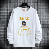 2021 Spring Autumn Mens Sweatshirts Korean Fashion Streetwear Print Ho