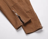 harajuku ankle zipper logging pants overalls mens straight streetwear oversized retro baggy cargo pants loose casual trousers unique cargo style 5086