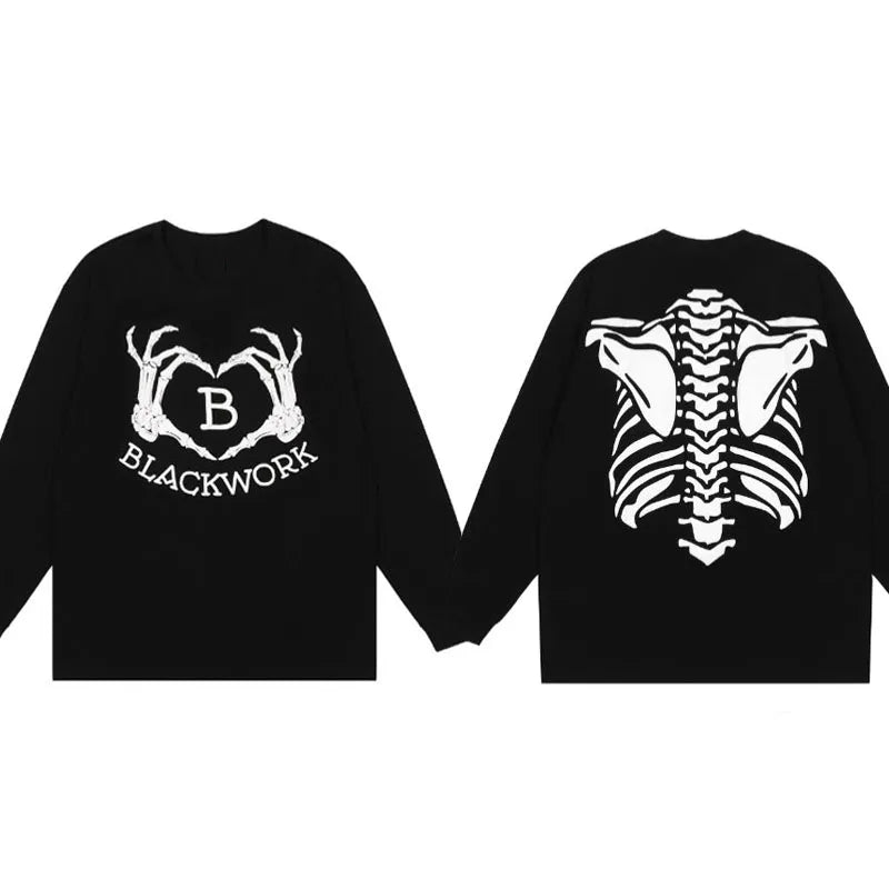 Gothic Streetwear – Hip Hop Streetwear Tshirt Mens Harajuku Skull Printed T Shir – Urban Streetwear for Men & Women