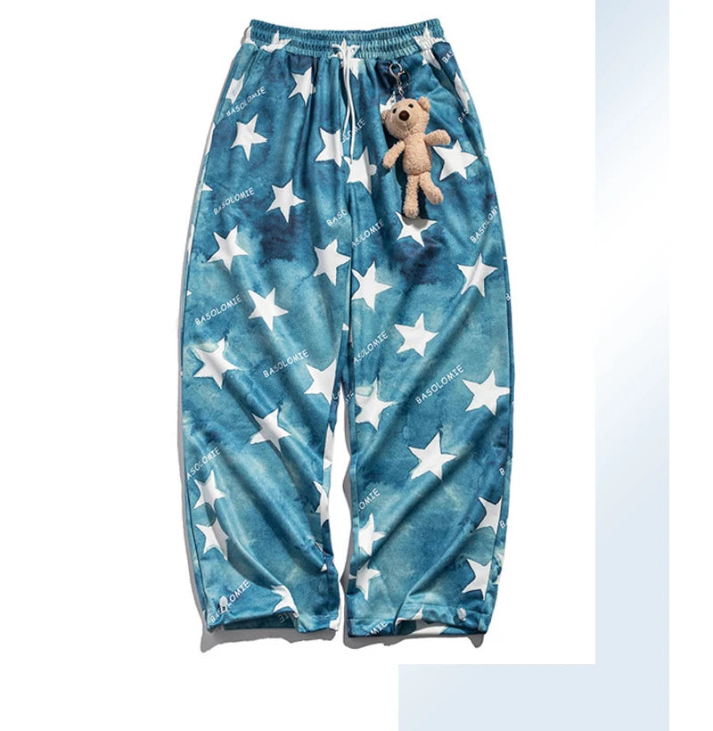 rainbowtouches fashion classic brand mens cargo pants bear pendant trousers loose straight high street style unique wide legs unique cargo style 1848