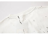 Aolamegs Sweatshirt Men Diamond Letter Inkjet Printed Fashion Chain O-Neck Pullover Autumn High Street All-match Cool Streetwear