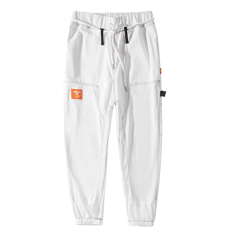 rainbowtouches fashion classic brand men cargo pants soild color trousers loose tooling style tie feet overalls superior quality unique cargo style 3124