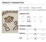 Men Hip Hop Streetwear Hoodie Sweatshirt Funny Bear Japanese Kanji Pul