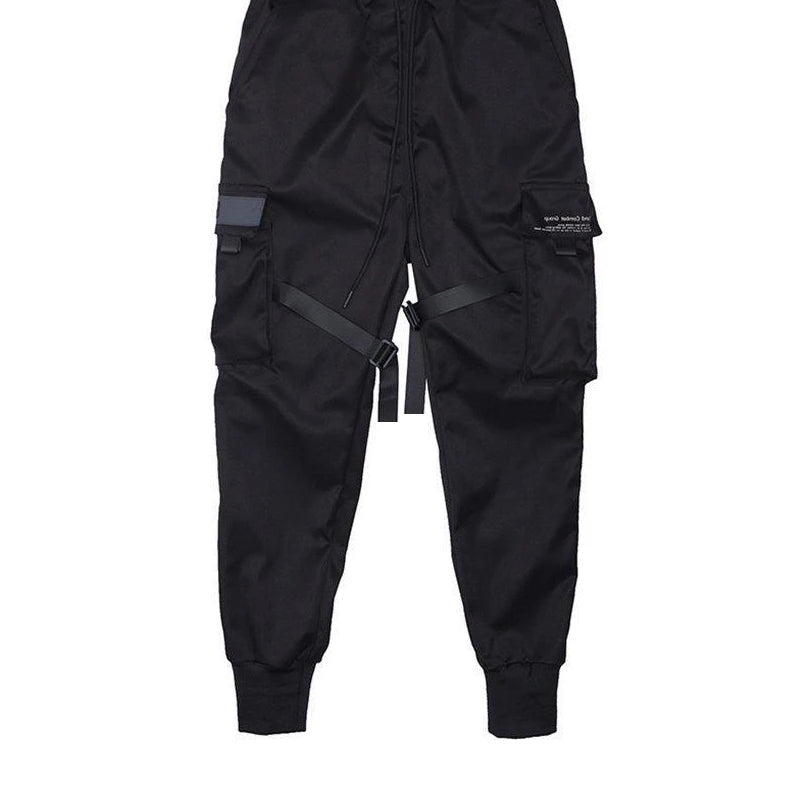 ribbons harem joggers men cargo pants streetwear 2023 hip hop casual pockets track pants male harajuku fashion trousers streetwear sweatpants
