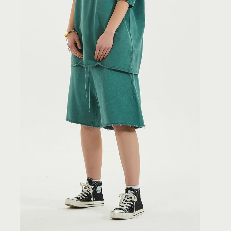 Rainbowtouches Summer Mens New Shorts Fringes Tassels Washing Casual High Street Solid Color Cotton Tidal Current Hawaii Boys