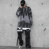 mens oversize sweater casual o neck knitted tops unisex autumn winter new fashion male warm hip hop loose streetwear sweaters Y2K vintage urban hoodie, trendy hip hop style outerwear, streetwear fashion hoodie