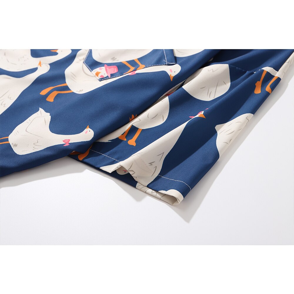 "Duckie" Unisex Men Women Streetwear Graphic Button Up Daulet Apparel