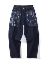 rainbowtouches fashion brand mens jeans high street pants print design long trousers loose straight vintage style boy wide legs unique jeans style 5344