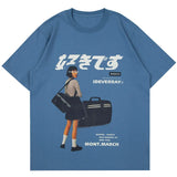 Trapwear Aesthetic print tee – Aolamegs Japanese Harajuku Girl Kanji Print T Shirt Men Coll