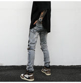 high street pu leather zippers patchwork biker jeans mens stretch denim slim jean pants motorcycle slim trousers hip hop pants unique jeans style 2318