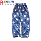 rainbowtouches fashion classic brand mens cargo pants bear pendant trousers loose straight high street style unique wide legs utility cargo pants