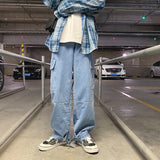 men jeans wide leg denim pants loose straight baggy mens jeans hip hop streetwear skateboard neutral denim trousers cargo jeans unique cargo style 2649