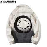 trendy coat featuring mens denim jackets fashion fade color single breasted hip hop streetwear coats new spring harajuku printed outerwear jacket coat design – premium quality jacket for men