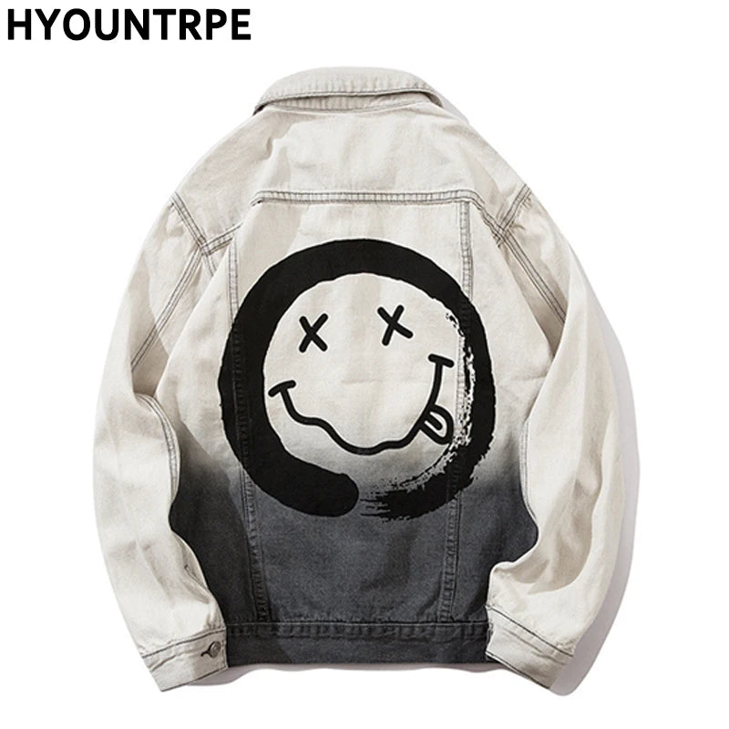 trendy coat featuring mens denim jackets fashion fade color single breasted hip hop streetwear coats new spring harajuku printed outerwear jacket coat design – premium quality jacket for men