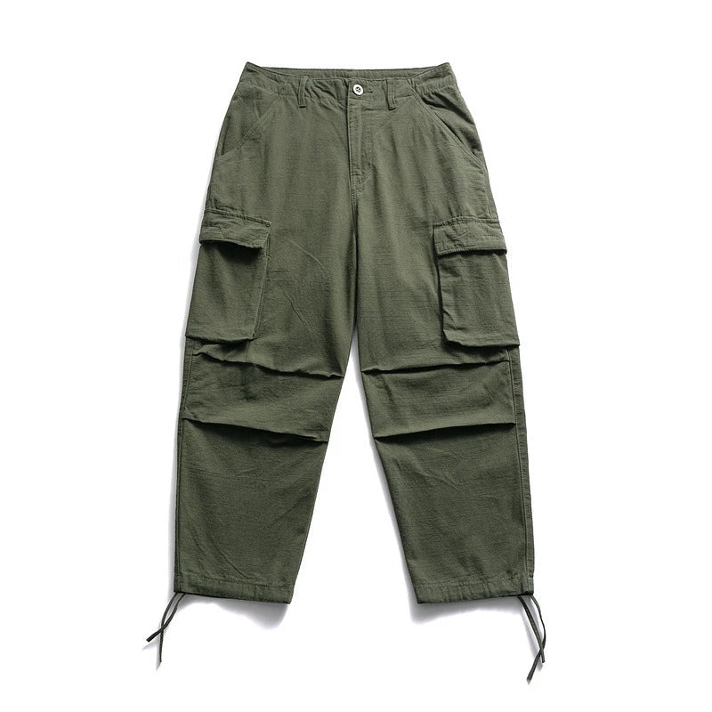 rainbowtouches fashion classic brand mens cargo pants big pocket tooling trousers loose high street style solid color overalls unique cargo style 4303