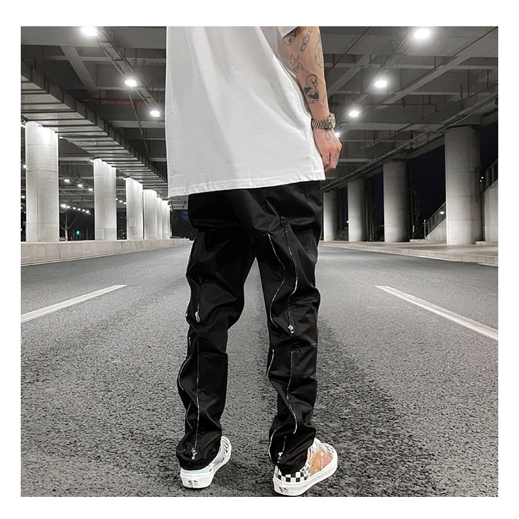 fashion back zipper loose zipper cargo straight pants new summer streetwear pants trousers mens harajuku casual pants joggers unique joggers style 31