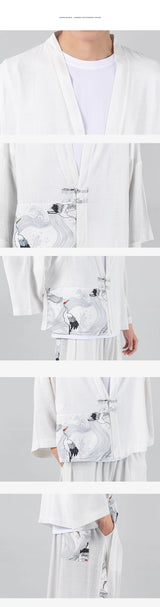 Japanese Kimono Cardigan Men Summer New Haori Samurai Kimonos Karate Streetwear Shirt Kimono Japones Mens Haori Yukata