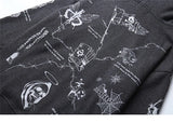 2023 Hip Hop Hoodie Sweatshirt Men Streetwear Skull Graffiti Print Hoodie Pullover Cotton Autumn Grey Harajuku Punk Clothes New