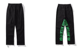 men jeans hip hop letters embroidery denim jeans high street casual loose straight elastic waist joggers hip hop streetwear pant unique joggers style 3854