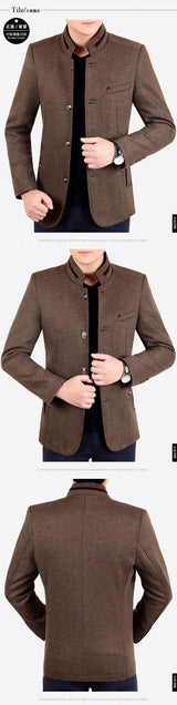 Autumn Winter Wool Coat Men Leisure Long Woolen Coats Men&#39;s Pure Color Business Casual Fashion Jackets Men Wool Overcoat Outwear