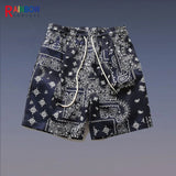 Rainbowtouches Fashion Brand Summer Men Loose Retro Printing Straight Leg Hip Hop Casual Comfortable Sport Tidal Current Shorts