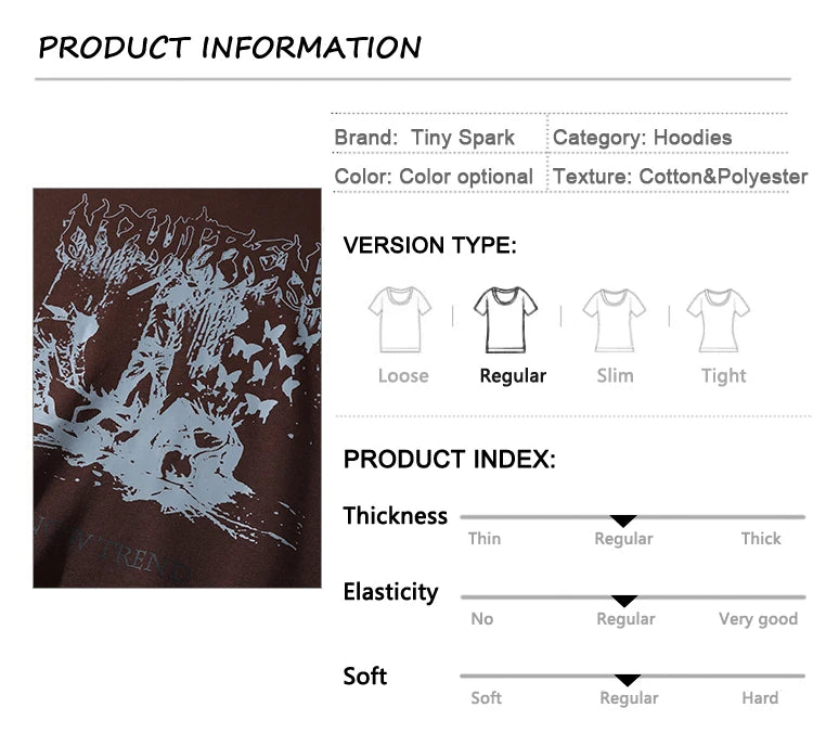 Streetwear Sweatshirt Hip Hop Hoodie Butterfly Print Hooded Pullover 2