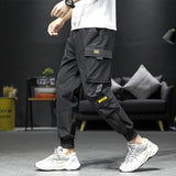 streetwear hip hop black harem pants men elastic waist punk pants with ribbons casual slim jogger pants men hip hop trousers unique joggers style 2525