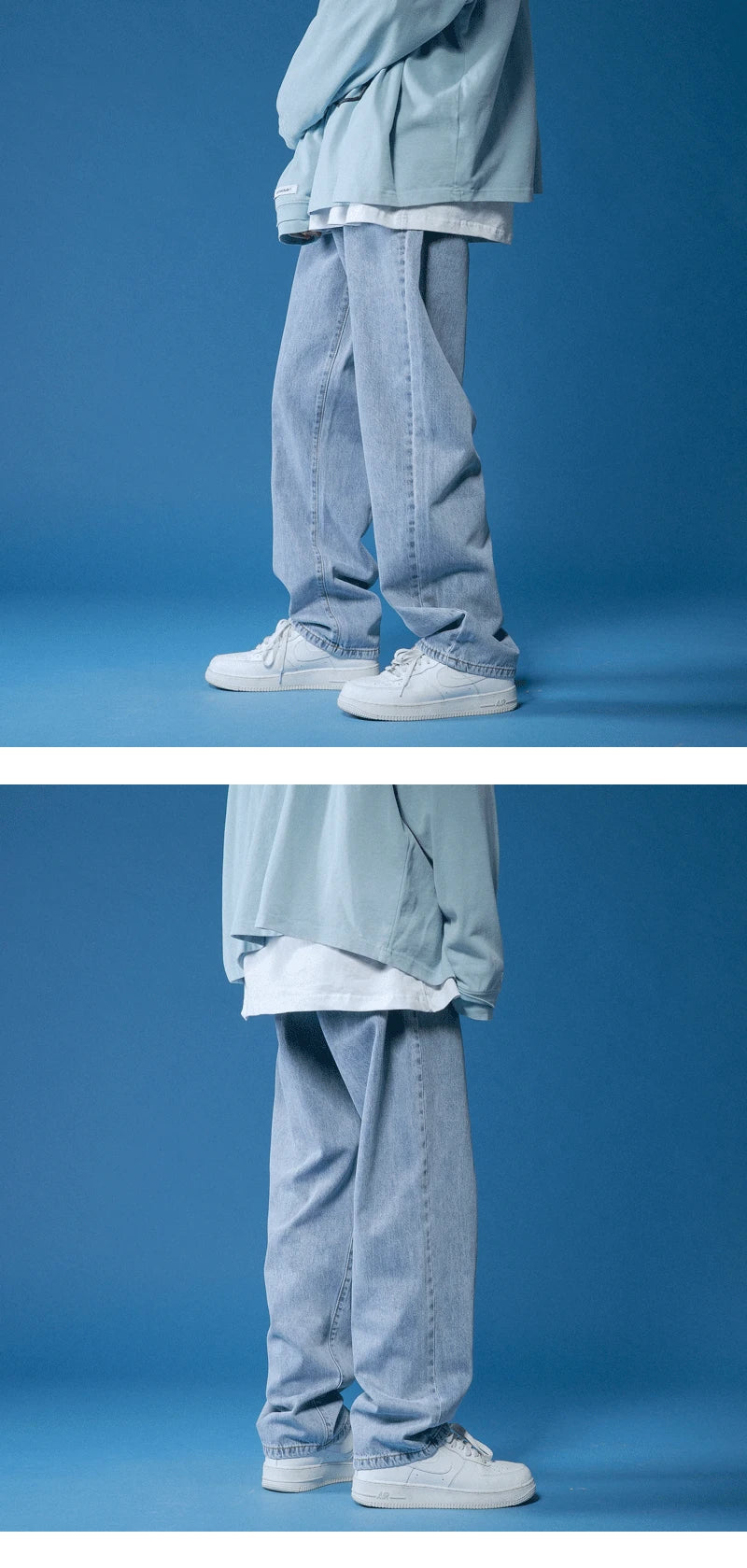 straight jeans men wide jeans white loose denim trousers neutral jean streetwear casual pure man women pants hip hop bagy jeans unique jeans style 2839