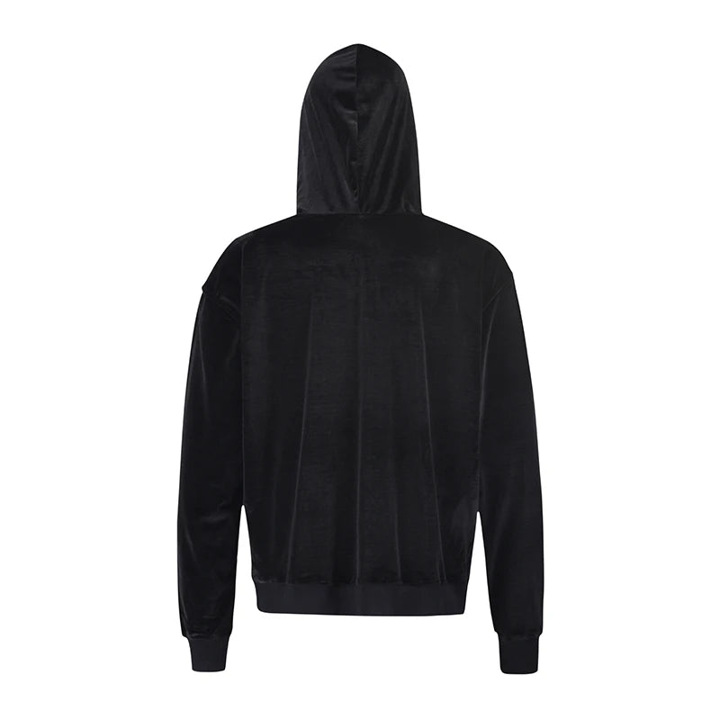 2021 Fashionable Mens Streetwear Velour Hoody Hoodie Oversized Casual