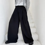 pants men high waist casual wide leg suit pant male vintage fashion japan korea streetwear loose long trousers unique default style 970