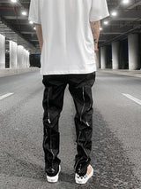 fashion back zipper loose zipper cargo straight pants new summer streetwear pants trousers mens harajuku casual pants joggers sporty tapered joggers