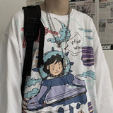 Y2k Oversized shirt – Men Long Sleeve T Shirts Autumn Print Gothic Vintage Ulzzang