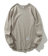 leather varsity streetwear knit with bold stitching, fall/winter pullover for urban outfits, men’s streetwear clothing piece 