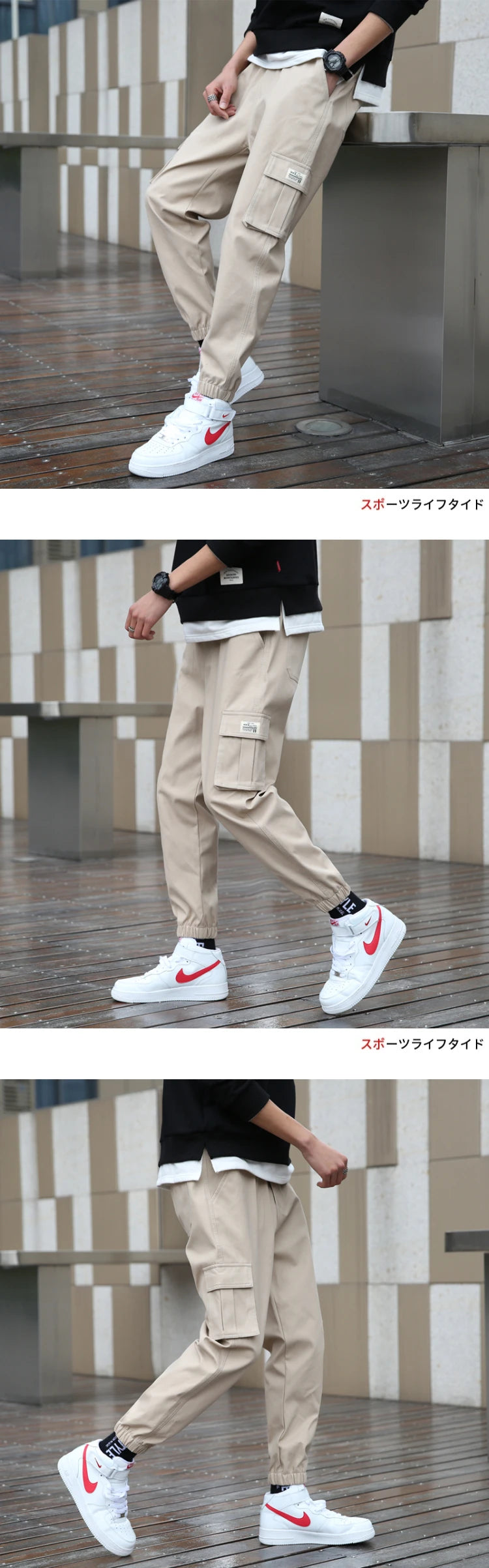 cargo pants men streetwear hip hop pants elastic waist harem ankle length trousers black army green harajuku loose casual pocket unique cargo style 1012