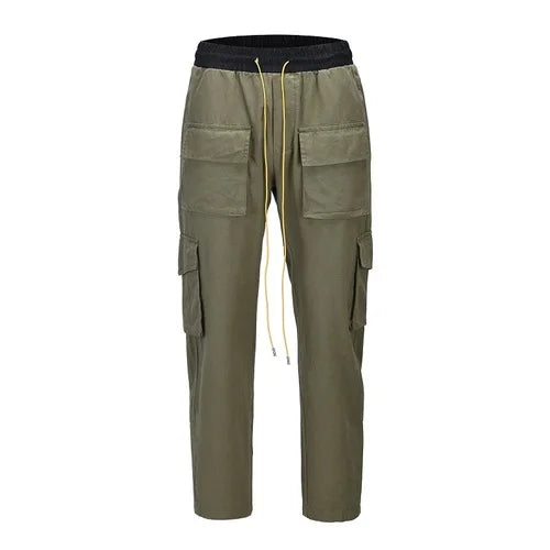 camouflage cargo pants men vintage side multi pocket button mens camou straight trousers streetwear military overalls for male unique cargo style 2077