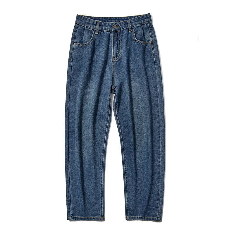 wide legs jeans men fashion retro solid color casual straight jean pants mens streetwear hip hop denim pants mens trousers m 3xl unique jeans style 3679