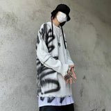 mens hip hop destroy ripped holes streetwear graffiti harajuku sweater vintage retro knitted sweater new casual cotton pullover trendy hip hop style outerwear, urban wear with bold artwork, Y2K vintage urban hoodie