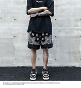 Hip Hop Loose Shorts Fashion Harajuku Printed Shorts Mens Summer Casual Elastic Waist Drewstring Streetwear Sportswear Joggers