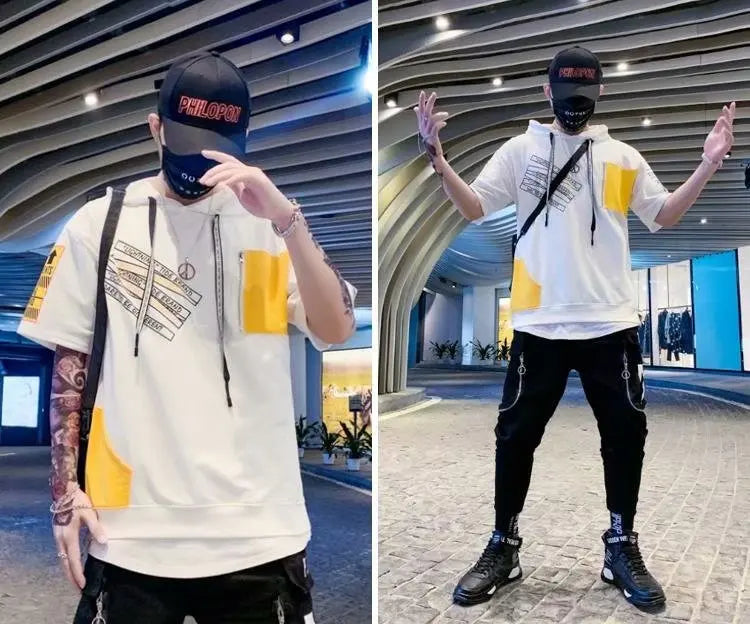 Sadcore Oversized shirt – Fashion Mens Hooodies Korean Style Streetwear Short Sleeve H