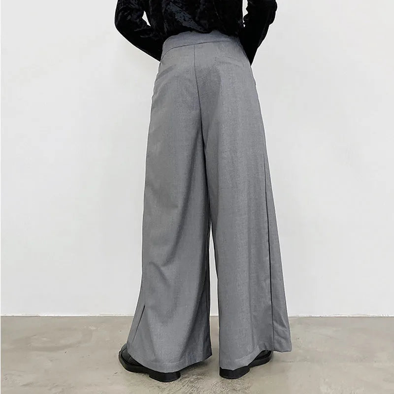 pants men high waist casual wide leg suit pant male vintage fashion japan korea streetwear loose long trousers unique default style 962